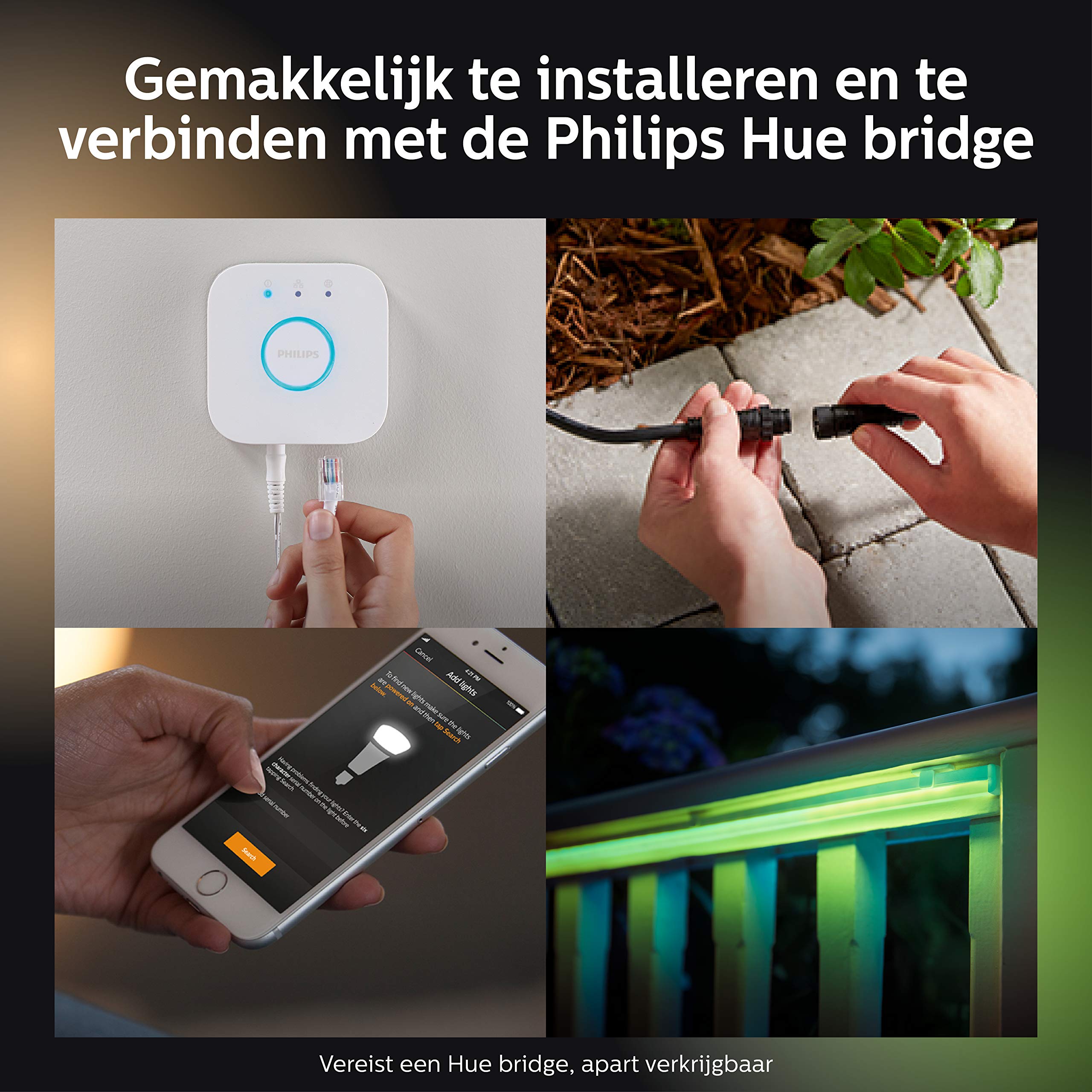 Philips Hue Outdoor Renkli Akıllı Led Şerit, 5 metre aydınlatma